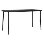 Vidaxl Garden Dining Table Black 140x70x74 Cm Steel And Glass Vidaxl Garden Dining Table Black 140x70x74 Cm Steel And Glass