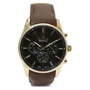 Omax PG11G25I Mens Multifunction Leather Watch
