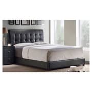 Lusso Tufted Black Faux Leather Queen Bed with Mattress Black Lusso Tufted Black Faux Leather Queen Bed with Mattress Black