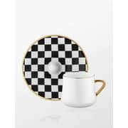 Koleksiyon 31000041082 Sufi Checkers Tea set 12pcs Gold/Black/White