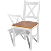 vidaXL Dining Chairs 2 pcs White Pinewood vidaXL Dining Chairs 2 pcs White Pinewood