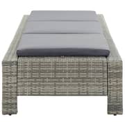 vidaXL Sunbed with Cushion Grey Poly Rattan vidaXL Sunbed with Cushion Grey Poly Rattan