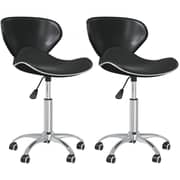 Vidaxl Swivel Dining Chairs 2 Pcs Black Faux Leather Vidaxl Swivel Dining Chairs 2 Pcs Black Faux Leather