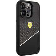 Ferrari Bimaterial Carbon Case Black With Silver Stripe iPhone 14 Pro Ferrari Bimaterial Carbon Case Black With Silver Stripe iPhone 14 Pro