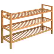 vidaXL Shoe Rack with 3 Shelves 100x27x60 cm Solid Oak Wood vidaXL Shoe Rack with 3 Shelves 100x27x60 cm Solid Oak Wood