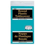 Unique Industries Round Teal Plastic Tablecloth, 84 Unique Industries Round Teal Plastic Tablecloth, 84