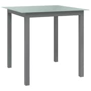vidaXL Garden Table Light Grey 80x80x74 cm Aluminium and Glass vidaXL Garden Table Light Grey 80x80x74 cm Aluminium and Glass