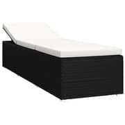 Vidaxl Sun Lounger With Cushion And Tea Table Poly Rattan Cream White Vidaxl Sun Lounger With Cushion And Tea Table Poly Rattan Cream White