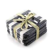 Thirstystone Old Hollywood Square B&W Striped Marble Coasters (Set Of 4), Multicolor Thirstystone Old Hollywood Square B&W Striped Marble Coasters (Set Of 4), Multicolor