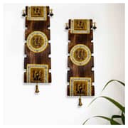 Moorni Dhokra and Warli Handpainted Wall Hanging Set EL-002-018 Moorni Dhokra and Warli Handpainted Wall Hanging Set EL-002-018
