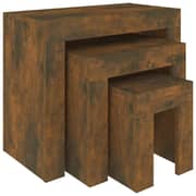vidaXL Nesting Coffee Tables 3 pcs Smoked Oak Engineered Wood vidaXL Nesting Coffee Tables 3 pcs Smoked Oak Engineered Wood