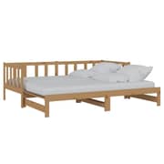 Vidaxl Pull-out Day Bed Honey Brown Solid Pinewood 2x Vidaxl Pull-out Day Bed Honey Brown Solid Pinewood 2x