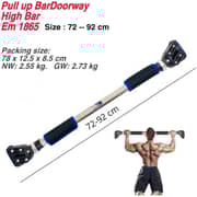 ULTIMAX Pull Up Bar for Doorway, Door Pull Up Bar Wall Mounted No Screws Portable Chin Up Bar, Multi-Grip Power Body Workout Bar Home Gym System Exercise Rod Equipment for Fitness-(72cm-92cm)
