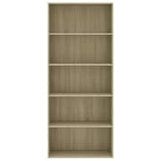 vidaXL 5-Tier Book Cabinet Sonoma Oak 80x30x189 cm Engineered Wood vidaXL 5-Tier Book Cabinet Sonoma Oak 80x30x189 cm Engineered Wood