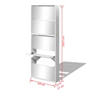 vidaXL Shoe Cabinet 5-Layer Mirror White 63x17x169.5 cm vidaXL Shoe Cabinet 5-Layer Mirror White 63x17x169.5 cm