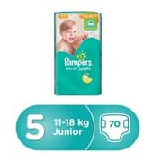 Pampers baby-dry diapers, size 5, junior, 11-18 kg, mega pack, 70 count