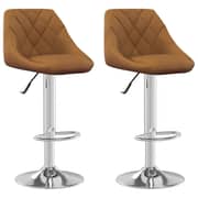 Vidaxl Bar Stool 2 Pcs Brown Velvet Vidaxl Bar Stool 2 Pcs Brown Velvet