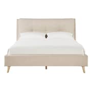 Plush Tufted Padded Headboard Super King without Mattress Beige