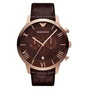 Emporio Armani Chronograph Men's Analog Leather Strap Watch