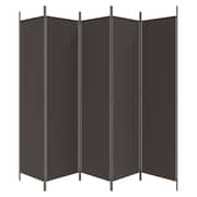 vidaXL 5-Panel Room Divider Brown 250x200 cm Fabric vidaXL 5-Panel Room Divider Brown 250x200 cm Fabric