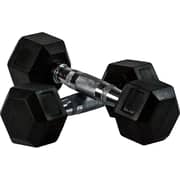 Ultimax Rubber Encased Dumbbell Set Barbell Set Hex Rubber Dumbbell Solid Iron Hex Dumbbells - 3kg X 2