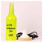 Scribble Your Own Message Recycled Bottle Table Lamp Yellow