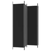 vidaXL 4-Panel Room Divider Black 200x200 cm Fabric vidaXL 4-Panel Room Divider Black 200x200 cm Fabric