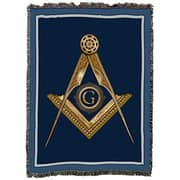 Pure Country Weavers Masonic Gold Square And Compass Blanket Throw Woven From Cotton - Made In The Usa (72X54)