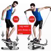 ULTIMAX Mini Stepper Abs Toner Workout without Electronic Display Home Exercise Equipment with Resistance Bands (with Rope), Air Climber Stepping Fitness Machine - White