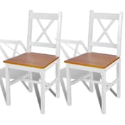 vidaXL Dining Chairs 2 pcs White Pinewood vidaXL Dining Chairs 2 pcs White Pinewood
