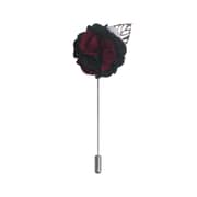 Soko Mesh Handcrafted Flower Boutonniere Black & Red For Men