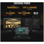 ASUS TUF Dash F15 (2021) Gaming Laptop - 11th Gen / Intel Core i5-11300H / 15.6inch FHD / 16GB RAM / 512GB SSD / 6GB NVIDIA GeForce RTX 3060 Graphics / Windows 11 Home / English & Arabic Keyboard / Grey / Middle East Version - [FX516PM-HN951W]