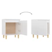 vidaXL Bed Cabinet with Solid Wood Legs White 40x30x50 cm vidaXL Bed Cabinet with Solid Wood Legs White 40x30x50 cm