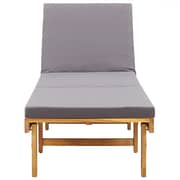 Vidaxl Folding Sun Lounger With Cushion Solid Acacia Wood