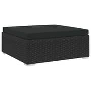 Vidaxl Sectional Footrest 1 Pc With Cushion Poly Rattan Black Vidaxl Sectional Footrest 1 Pc With Cushion Poly Rattan Black