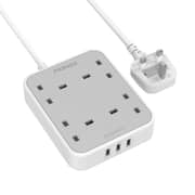 Promate Power Strip With 3250w 4 Ac Outlets, 3 Usb Ports And 2m Cord For Tv/pc, Powercord4uk-2m
