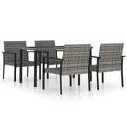 Vidaxl 5 Piece Garden Dining Set Poly Rattan Grey Vidaxl 5 Piece Garden Dining Set Poly Rattan Grey