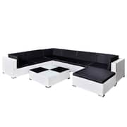 Vidaxl 8 Piece Garden Lounge Set With Cushions Poly Rattan White Vidaxl 8 Piece Garden Lounge Set With Cushions Poly Rattan White