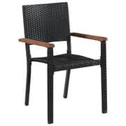 Vidaxl 5 Piece Outdoor Dining Set Poly Rattan And Acacia Wood Black Vidaxl 5 Piece Outdoor Dining Set Poly Rattan And Acacia Wood Black