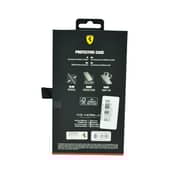 Ferrari Leather Case With Hot Stamped Sides Yellow Shield Logo For Iphone 14 Pro Red