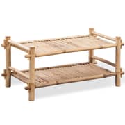 vidaXL 2-Tier Bamboo Shoe Rack vidaXL 2-Tier Bamboo Shoe Rack
