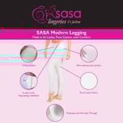 SASA Ladies High Waist Modern Legging Pure Cotton Black X
