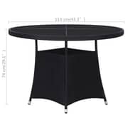 Vidaxl Garden Table Black 110x74 Cm Poly Rattan