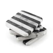 Thirstystone Old Hollywood Square B&W Striped Marble Coasters (Set Of 4), Multicolor Thirstystone Old Hollywood Square B&W Striped Marble Coasters (Set Of 4), Multicolor