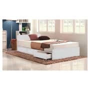 Three-Drawer Storage Single Bed Without Mattress White Three-Drawer Storage Single Bed Without Mattress White