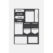 TYPO A5 Shaped Sticky Note-Black & White
