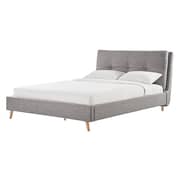Plush Tufted Padded Headboard King without Mattress Grey Plush Tufted Padded Headboard King without Mattress Grey