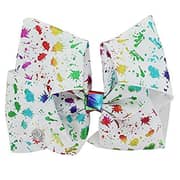 Jojo Siwa Large Cheer Hair Bow - Paint Splatter White