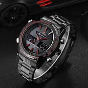 Naviforce Mens Sport Military Watches Luxury Multifunction Business Stainless Steel Quartz Watch For Men