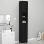 vidaXL Bathroom Cabinet Black 32x25.5x190 cm Engineered Wood vidaXL Bathroom Cabinet Black 32x25.5x190 cm Engineered Wood